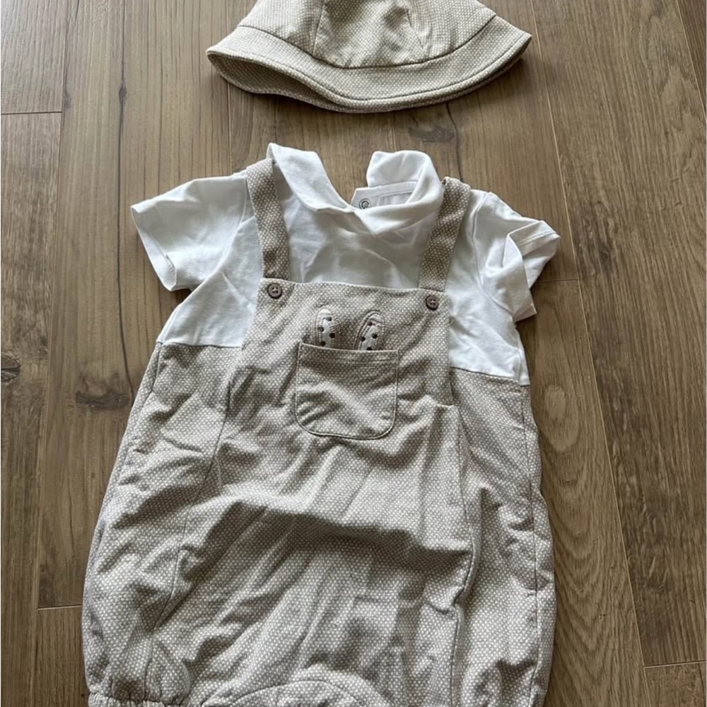 Mayoral Spanish brand Cream One Piece with Hat